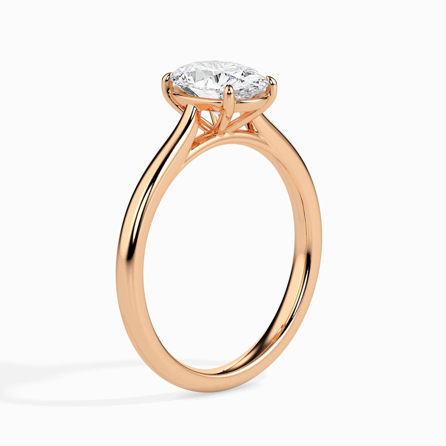70 Pointer Oval Lab Diamond Evelyn Solitaire Ring
