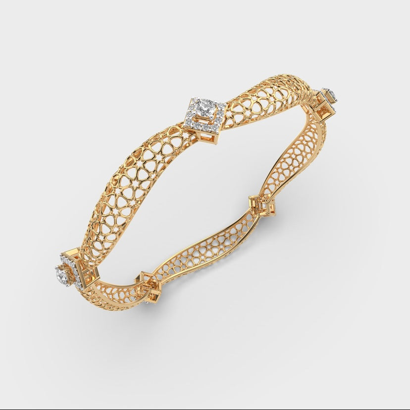 Shimmering Kangana Round Diamond Bangle