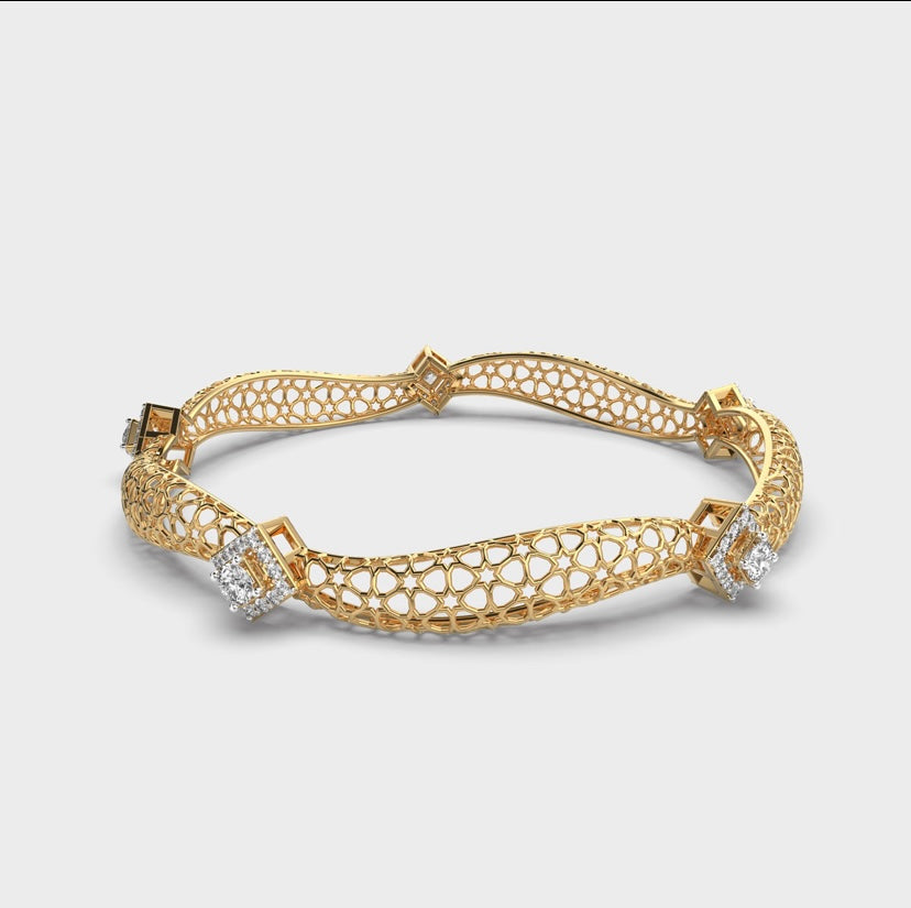 Shimmering Kangana Round Diamond Bangle