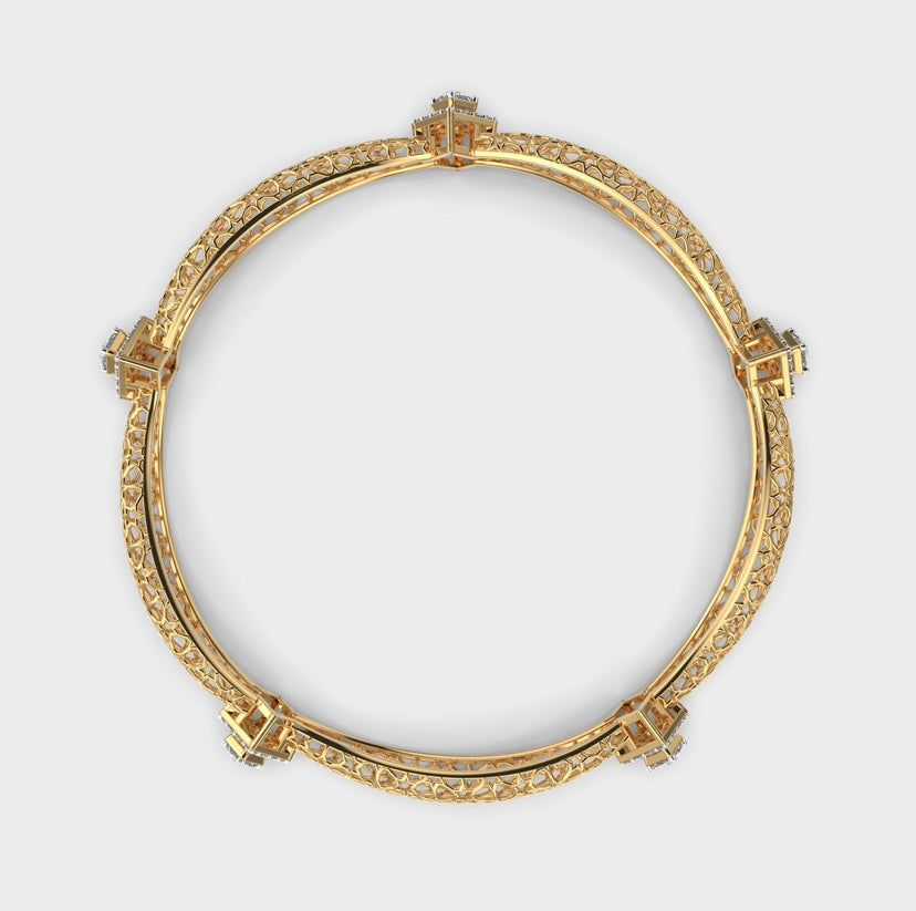 Shimmering Kangana Round Diamond Bangle