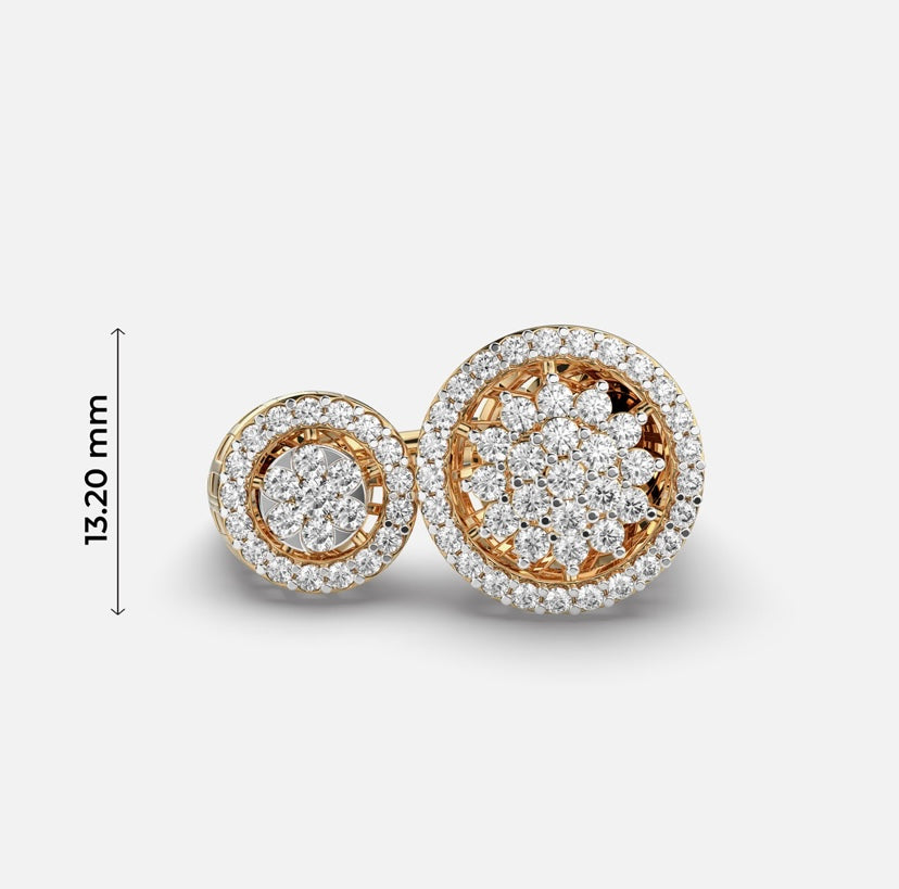 Twin Circle Cocktail Diamond Encrusted Ring