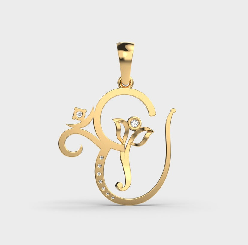 Ganesha OM Diamond Pendant Without Chain