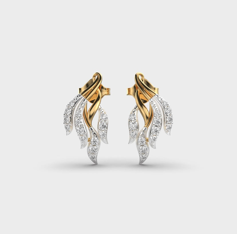 Flaring Ribbons Diamond Earrings