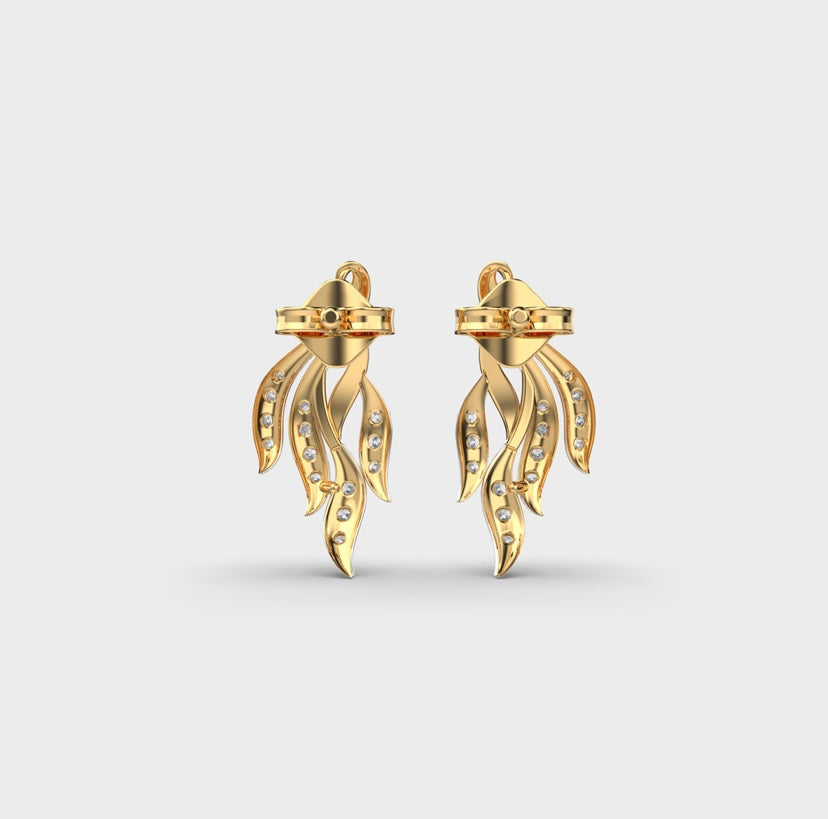 Flaring Ribbons Diamond Earrings