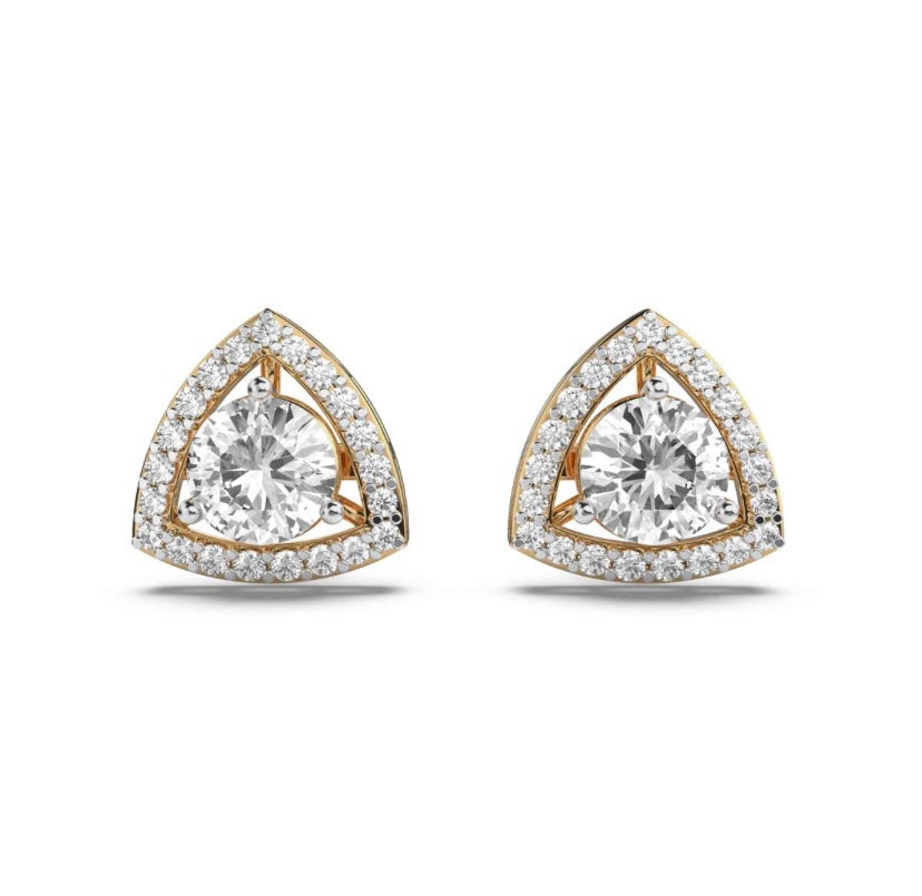 1.2 Carat Solitaire with Prism Halo Studs