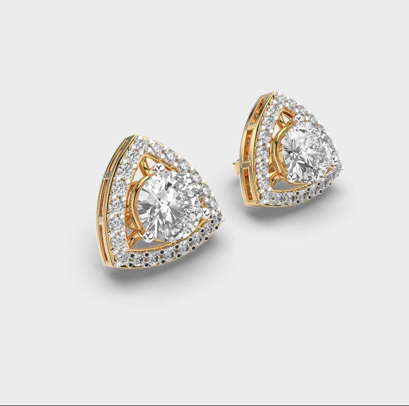 1.2 Carat Solitaire with Prism Halo Studs