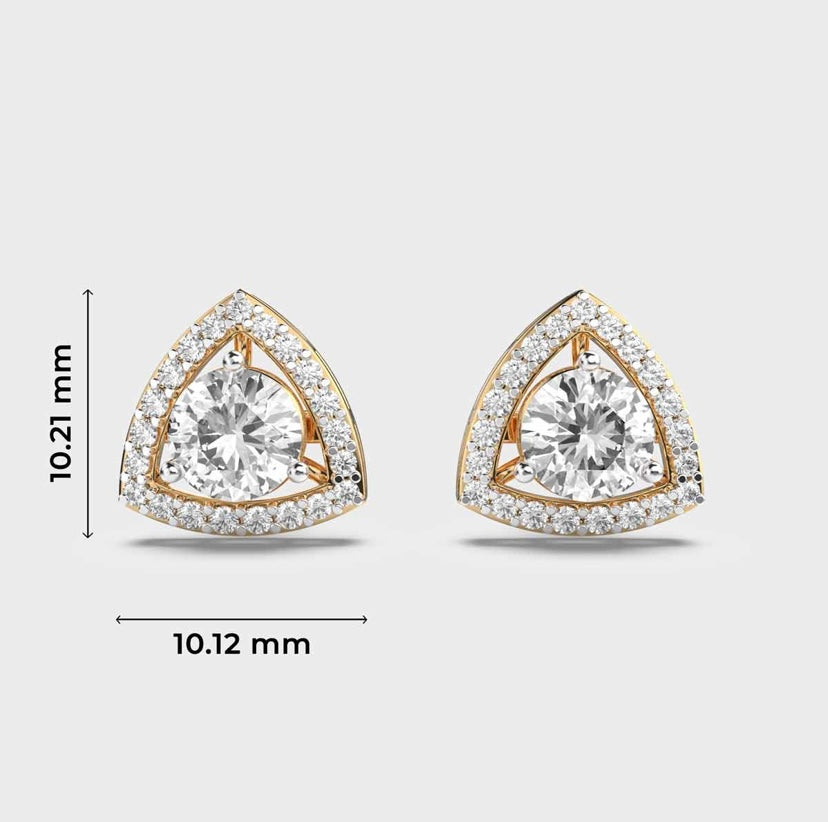 1.2 Carat Solitaire with Prism Halo Studs