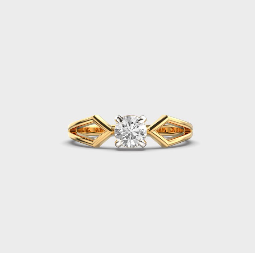 Zenith Arc Solitaire Diamond Ring