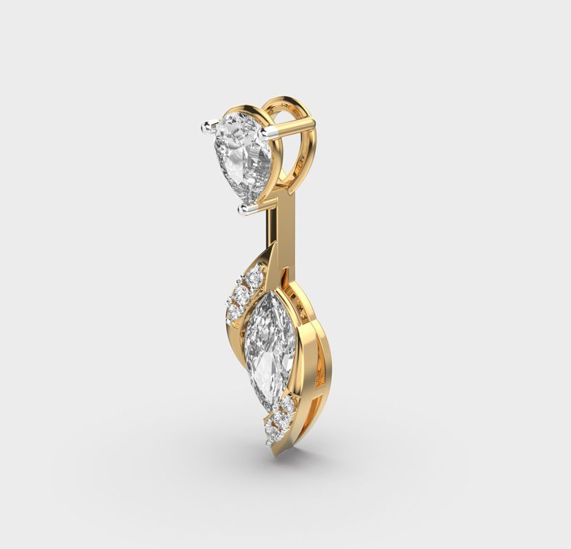 Opaline Trace Pear Cut Diamond Pendant Without Chain