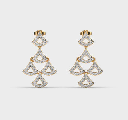 Layered Tier Diamond-Encrusted Earrings