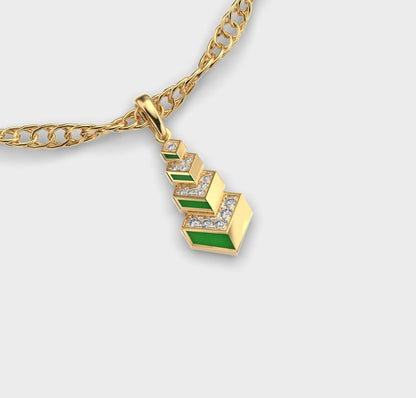 Step By Step Cluster Diamond Pendant Without Chain