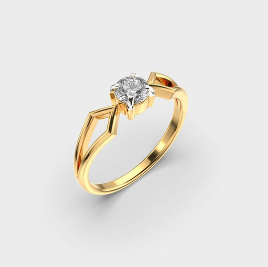 Zenith Arc Solitaire Diamond Ring
