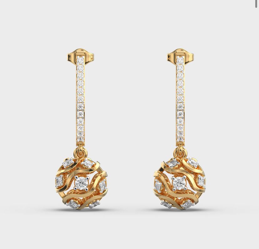 Meteor from the Sky Diamond Drop Earrings