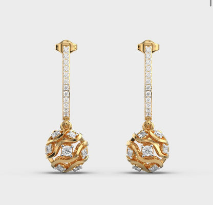 Meteor from the Sky Diamond Drop Earrings