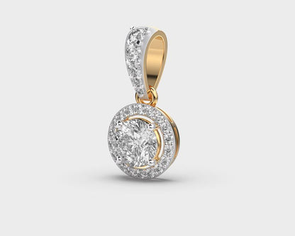 Gleaming Round Padma Cut Diamond Pendant without Chain