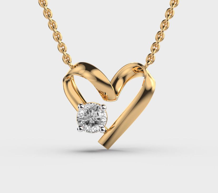 Hearts of Bliss Padma Cut Diamond Pendant with Chain
