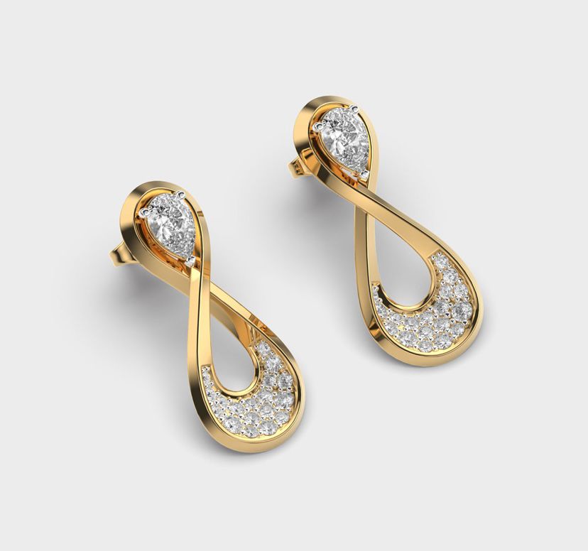 Divine Infinity Diamond Encrusted Earrings