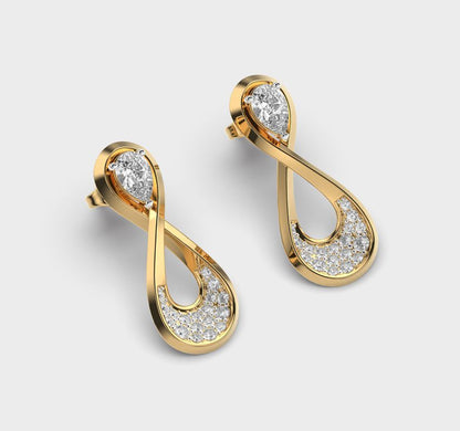 Divine Infinity Diamond Encrusted Earrings