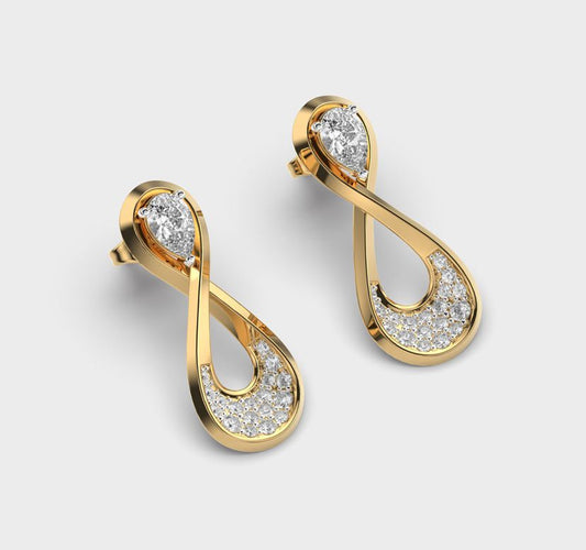Divine Infinity Diamond Encrusted Earrings