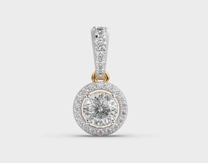 Gleaming Round Padma Cut Diamond Pendant without Chain