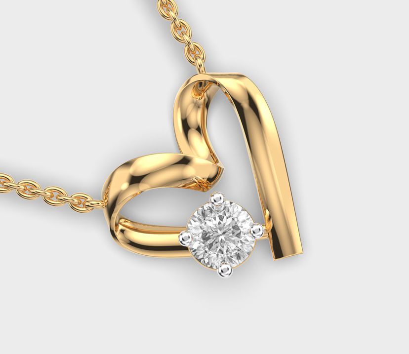 Hearts of Bliss Padma Cut Diamond Pendant with Chain