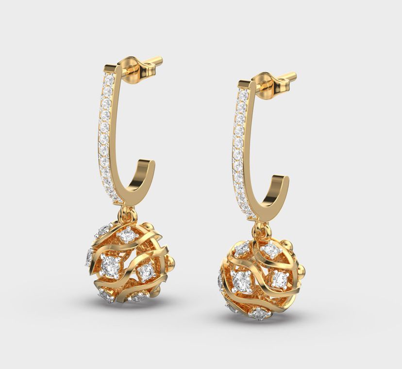 Meteor from the Sky Diamond Drop Earrings