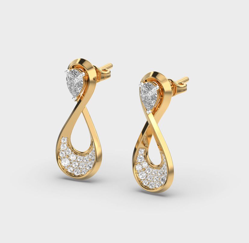 Divine Infinity Diamond Encrusted Earrings