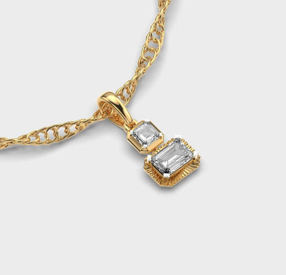 Double Diamond Pendant Without Chain