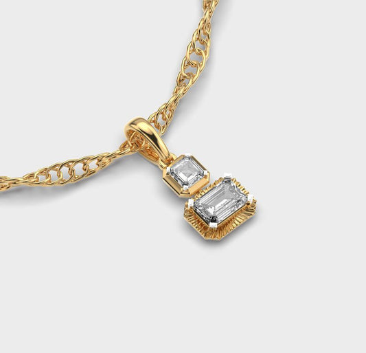 Double Diamond Pendant Without Chain