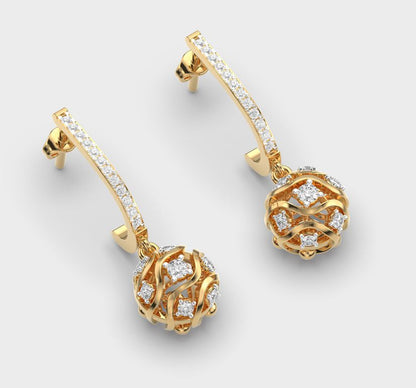 Meteor from the Sky Diamond Drop Earrings