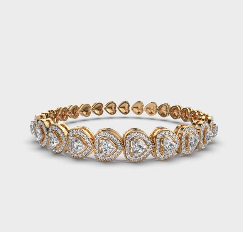 Hearts All The Way Diamond Bangle