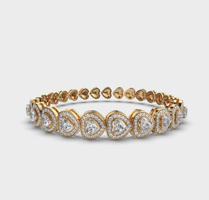 Hearts All The Way Diamond Bangle