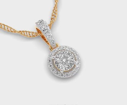 Gleaming Round Padma Cut Diamond Pendant without Chain