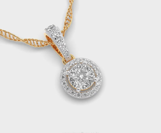 Gleaming Round Padma Cut Diamond Pendant without Chain