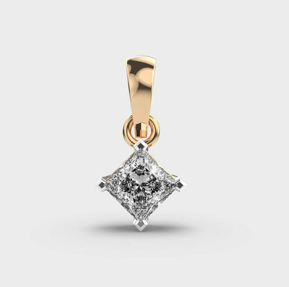 Classic Princess Solitaire Pendant (Without Chain)