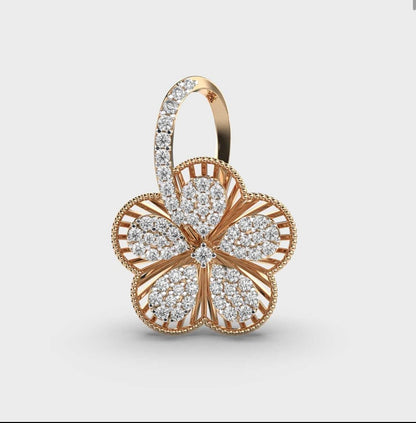 Intricate Flora Diamond Encrusted Pendant Without Chain