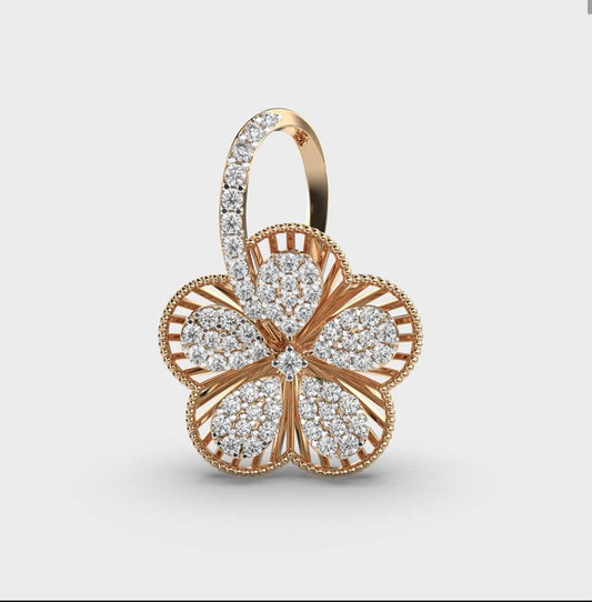 Intricate Flora Diamond Encrusted Pendant Without Chain
