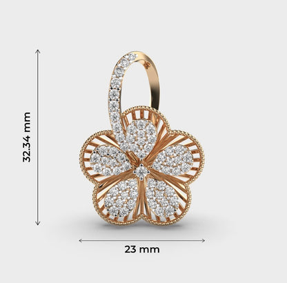 Intricate Flora Diamond Encrusted Pendant Without Chain
