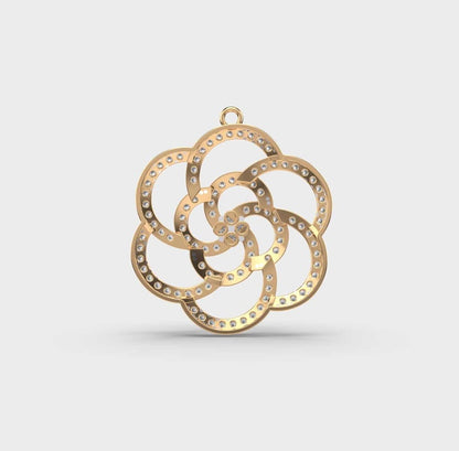 Swivlelling Flower Diamond Pendant without Chain