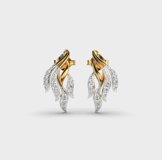 Flaring Ribbons Diamond Earrings