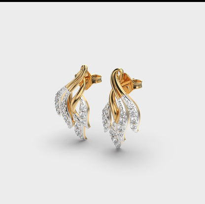 Flaring Ribbons Diamond Earrings