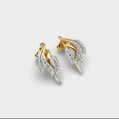 Flaring Ribbons Diamond Earrings