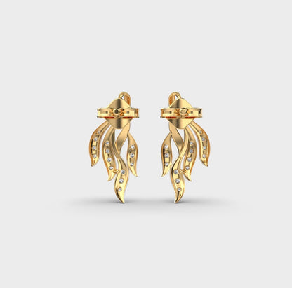 Flaring Ribbons Diamond Earrings