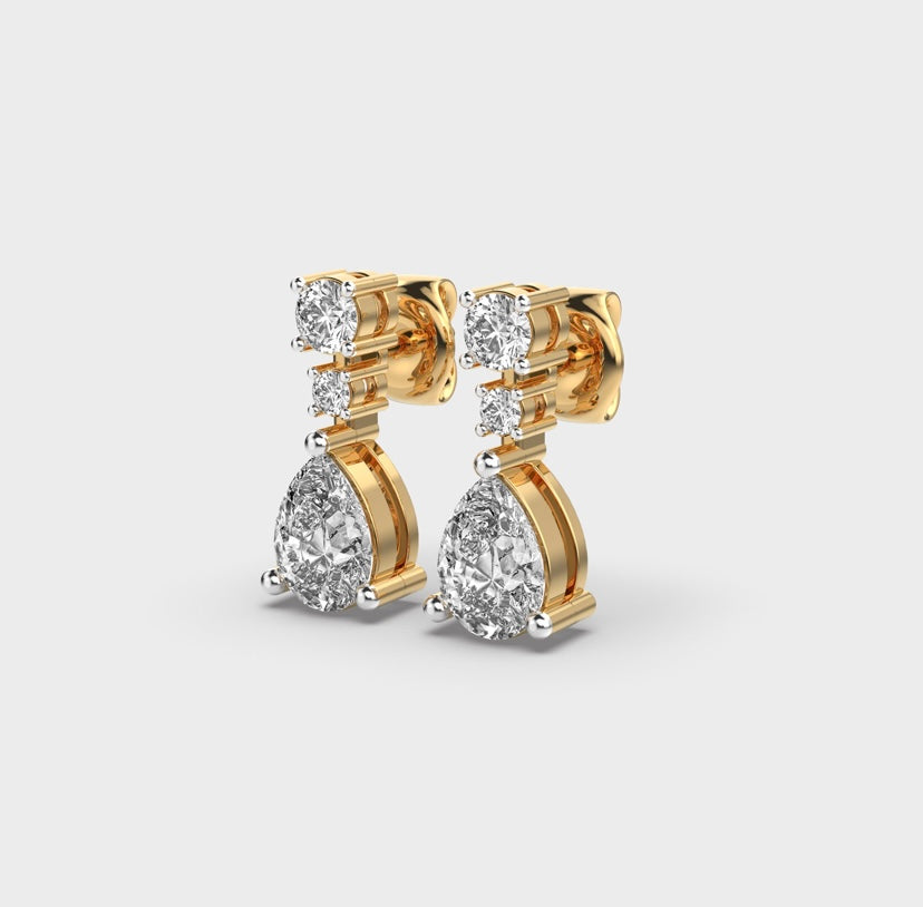 Inverted Tulip Diamond Earrings
