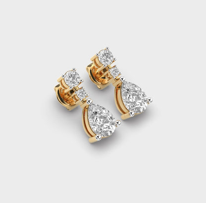 Inverted Tulip Diamond Earrings