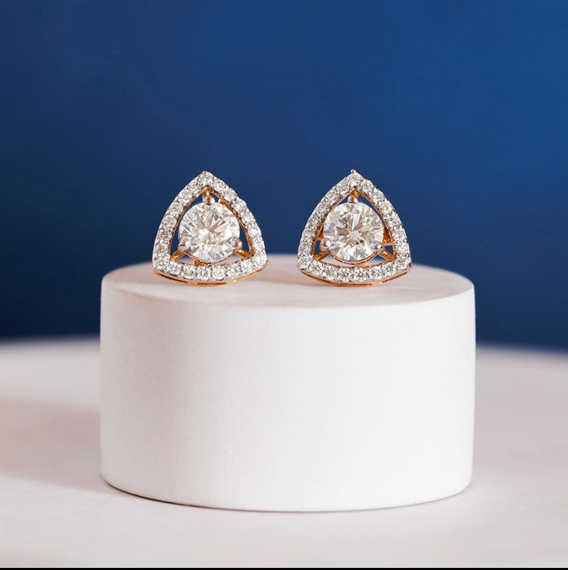 1.2 Carat Solitaire with Prism Halo Studs