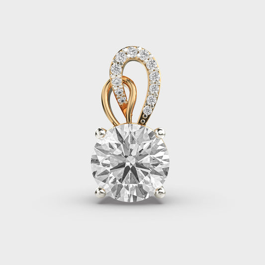 2 Carat Shimmering Solitaire Pendant (Without Chain)