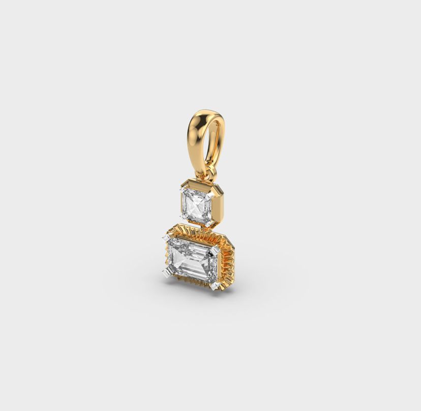 Double Diamond Pendant Without Chain