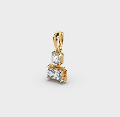 Double Diamond Pendant Without Chain