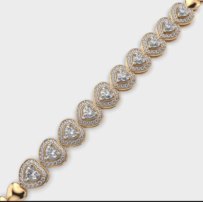 Hearts All The Way Diamond Bangle